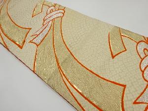 リサイクル　束ね熨斗に小花模様織出し袋帯